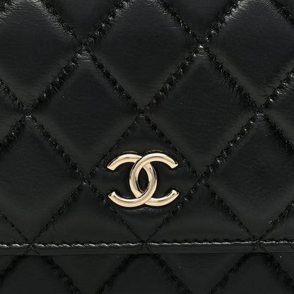 Chanel Calfskin Quilted Mini Maxi Pearls Wallet On Chain WOC Black 8 of 10