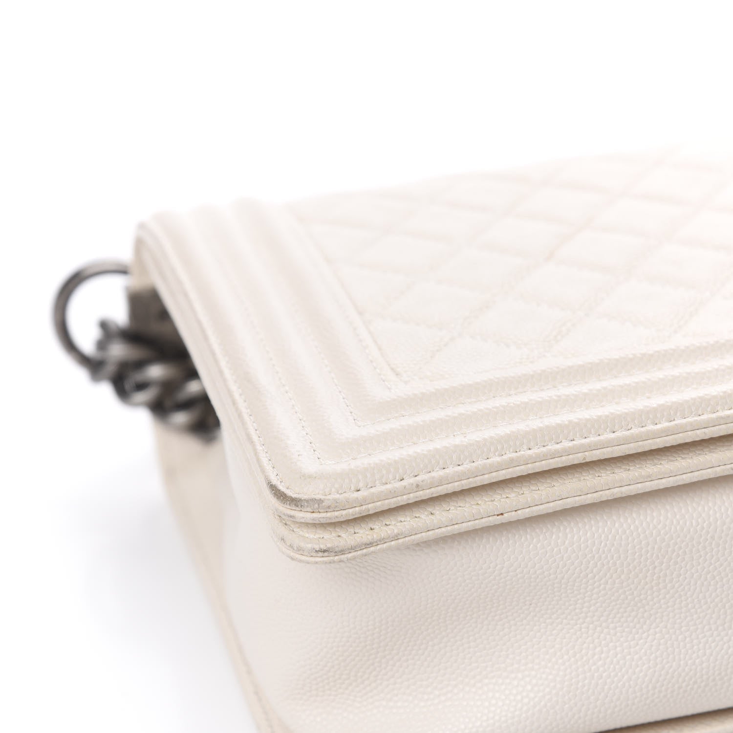 Chanel Caviar Quilted Medium Boy Flap Ivory 8 of 18