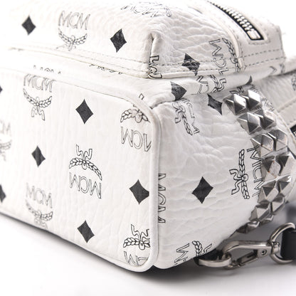 MCM Visetos Side Stud X-Mini Stark Bebe Boo Backpack White 7 of 8