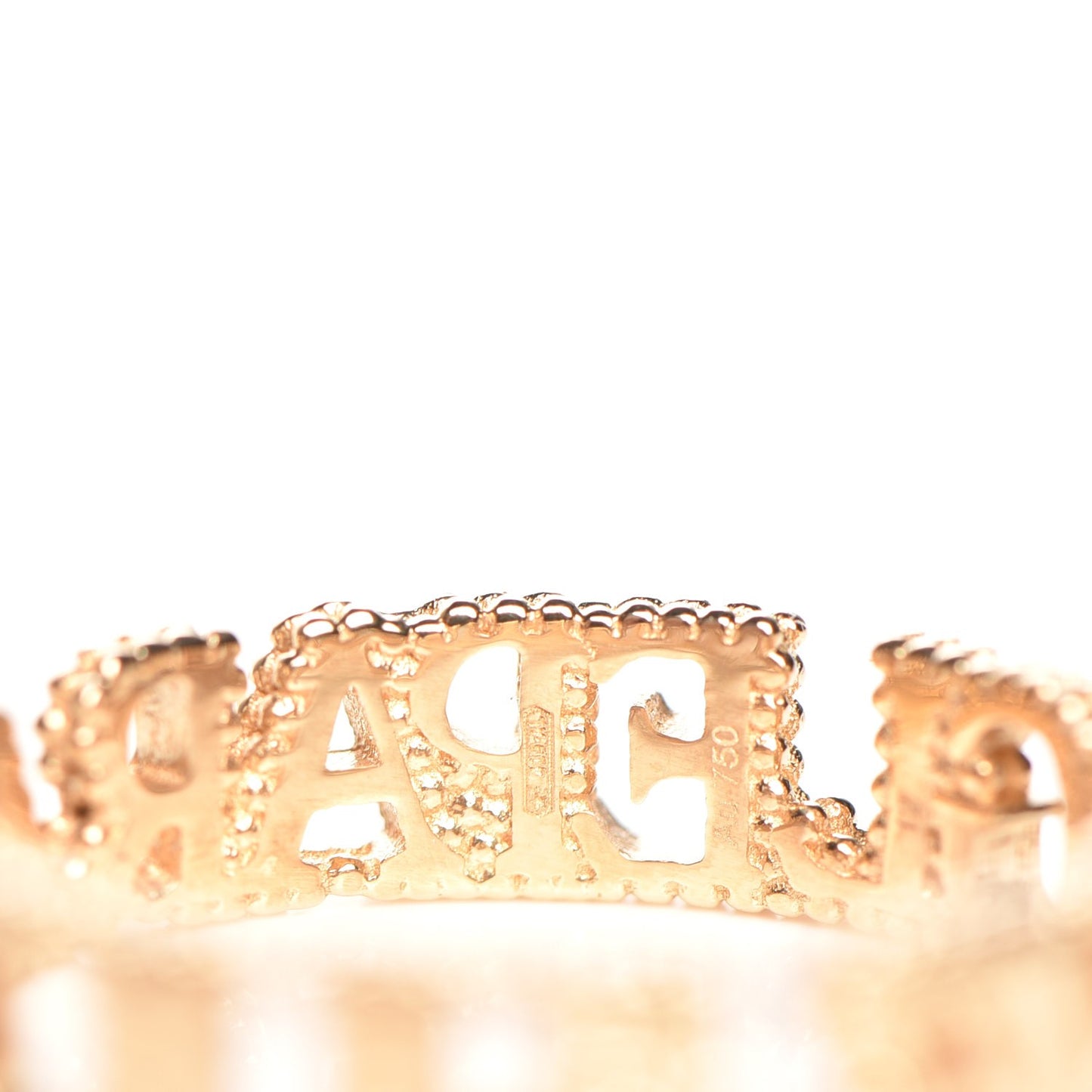 18K Yellow Gold Diamond L'Aveugle Par Amour Ring 52 6