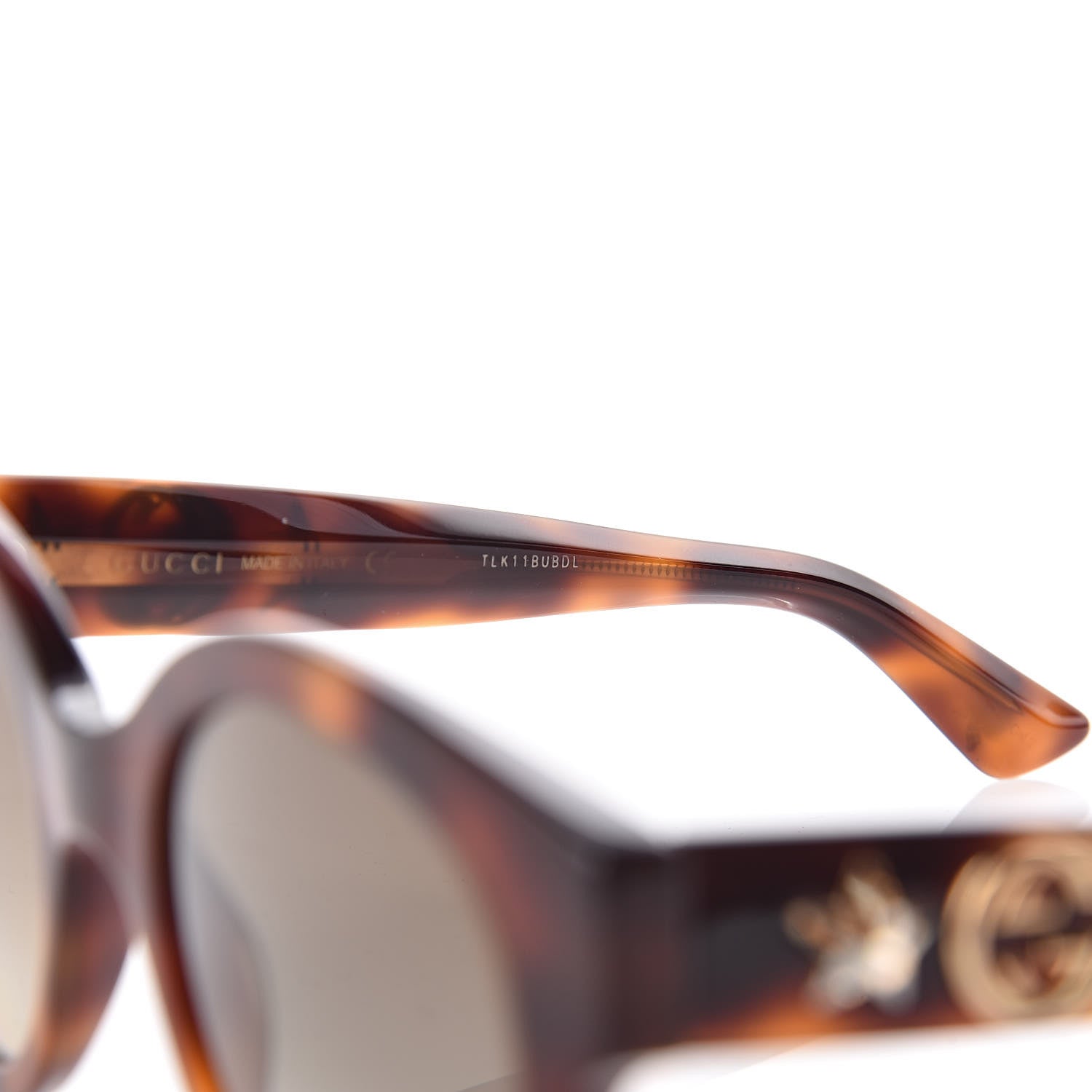 Gucci Round Frame GG Star Sunglasses GG0207S Tortoiseshell 7 of 9