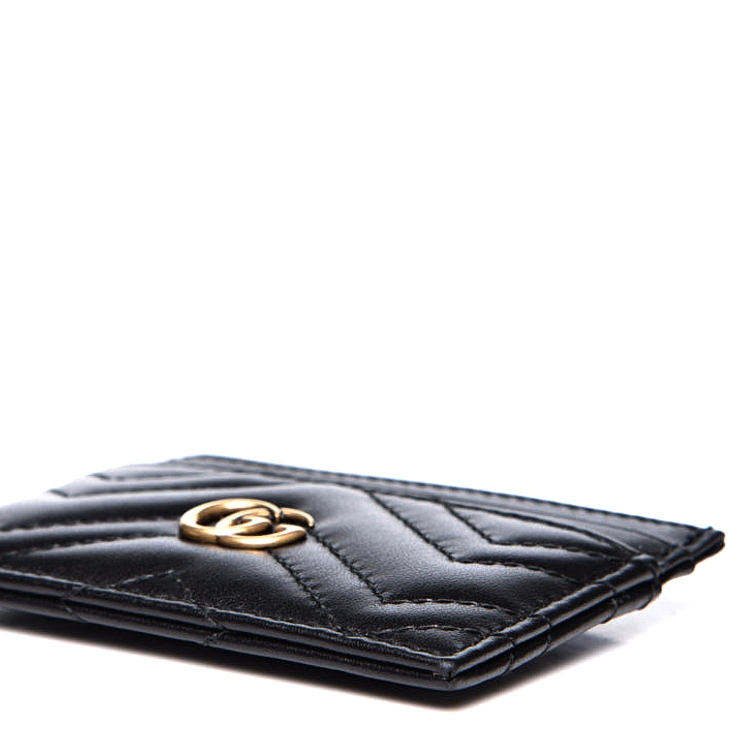 Gucci Calfskin Matelasse GG Marmont Card Holder Black 7 of 9