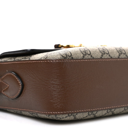 Gucci GG Supreme Monogram Small Horsebit 1955 Shoulder Bag Beige Brown Sugar 9 of 12