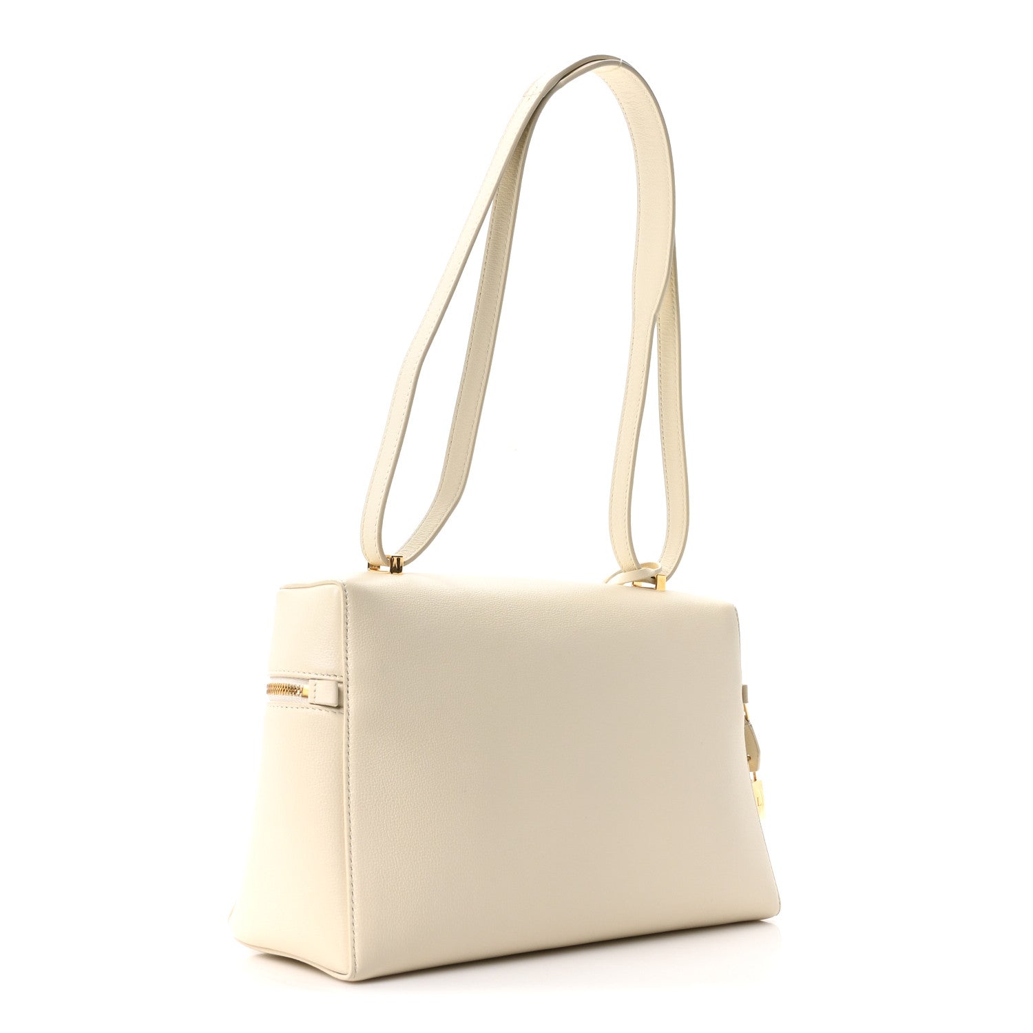 Loro Piana Grained Calfskin L27 Extra Pocket Pouch Whisper White 3 of 9