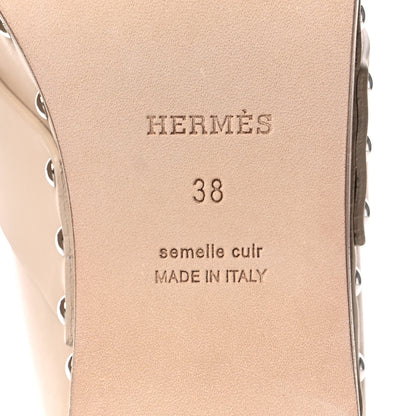 Hermes Calfskin Calya Mules 38 Hetre 7 of 9