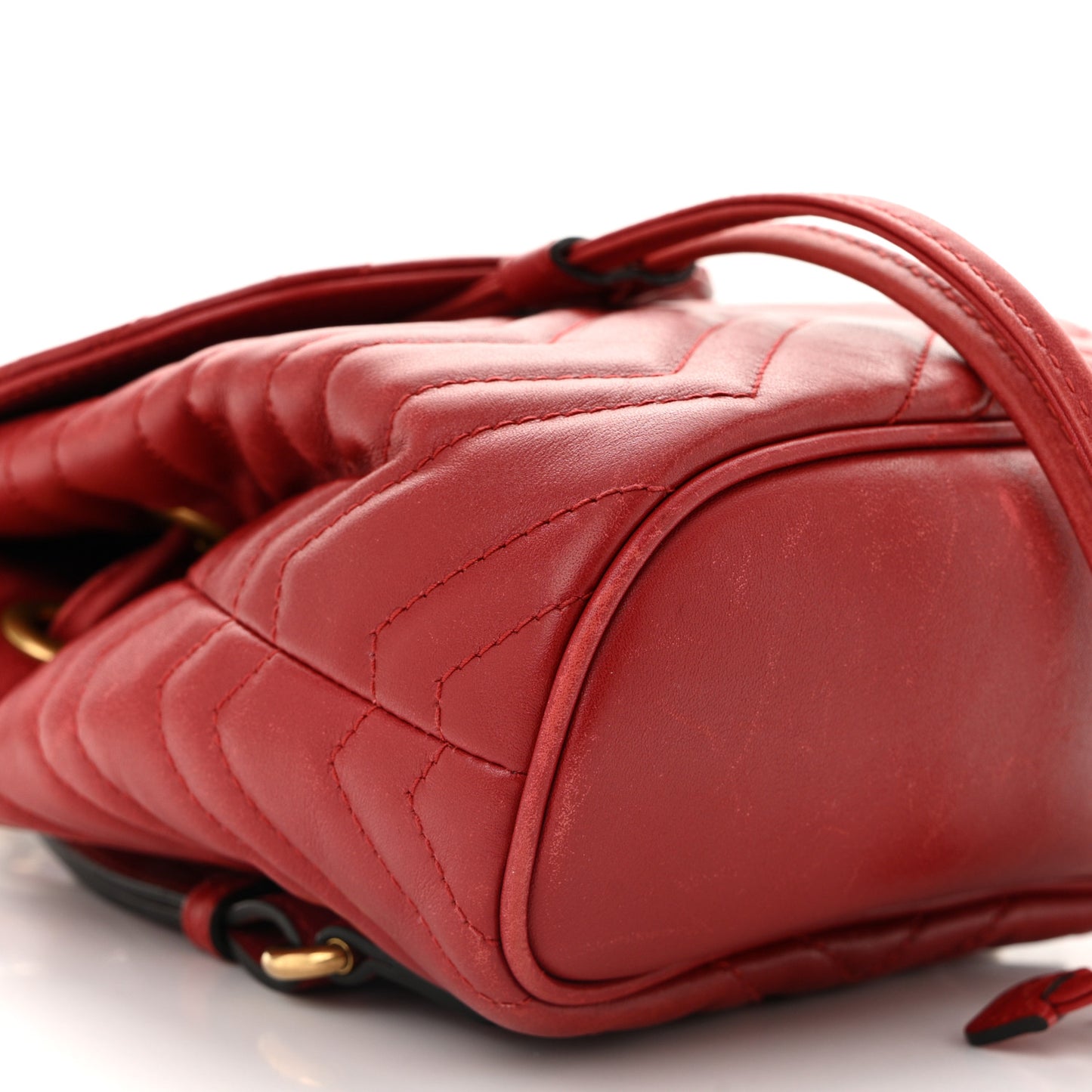 Calfskin Matelasse GG Marmont Flap Backpack Hibiscus Red