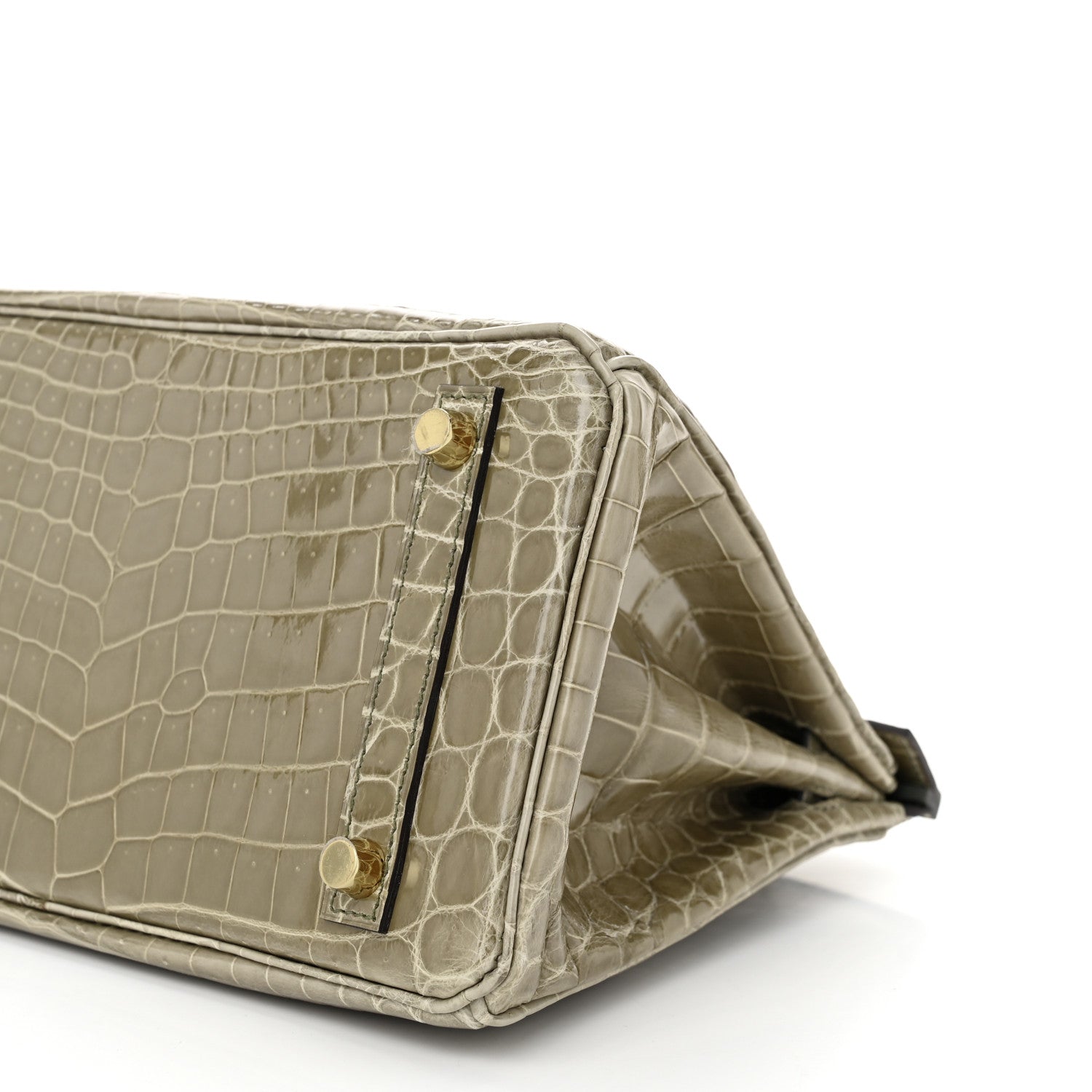 Hermes Shiny Niloticus Crocodile Birkin 25 Gris Tourterelle 10 of 11