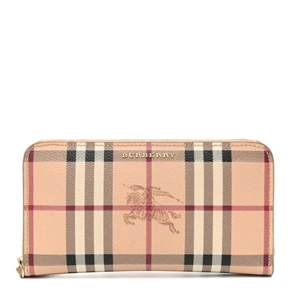 Burberry Haymarket Check Large Ziggy Zip Around Wallet Dusty Pink 1 of 9