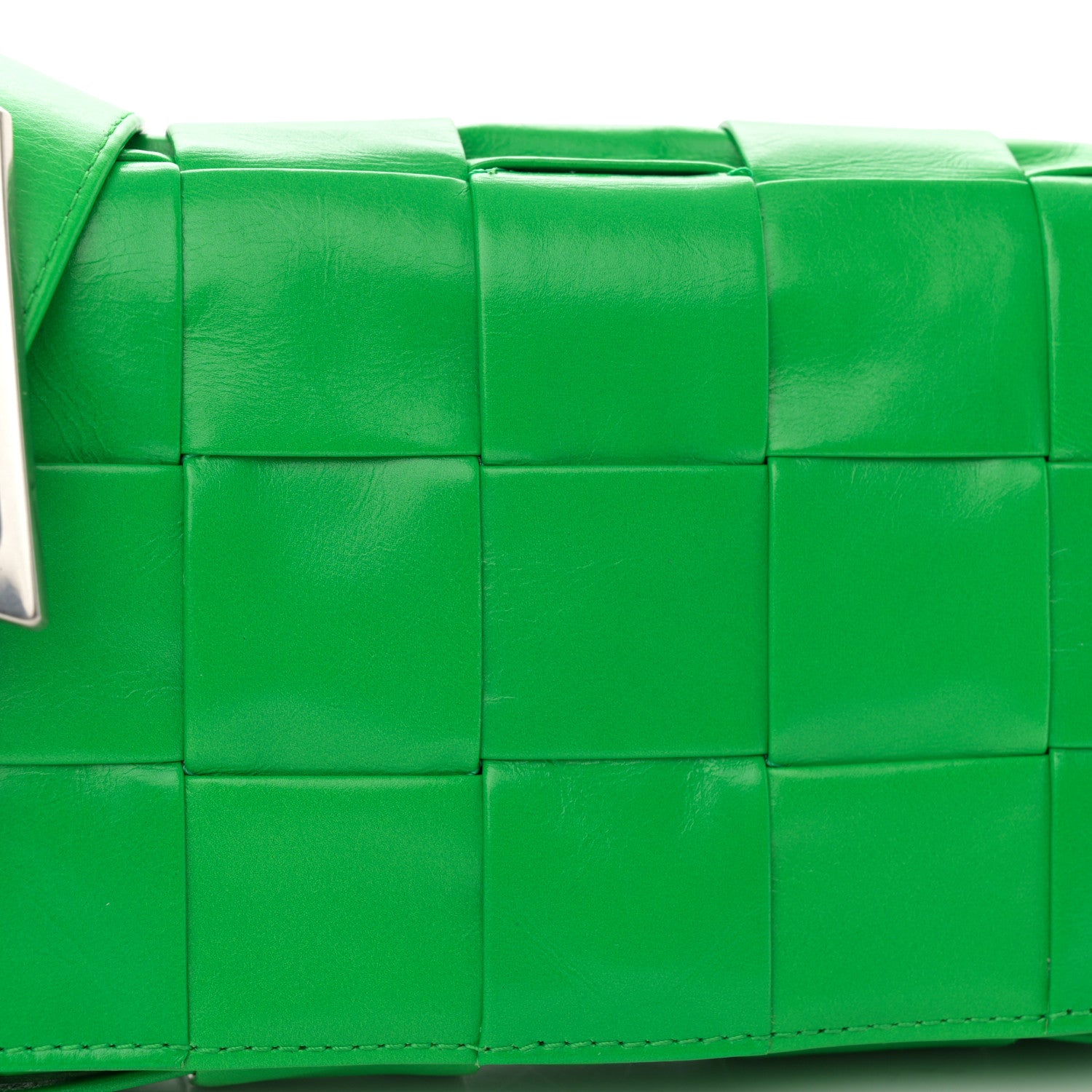 Bottega Veneta Paper Calfskin Maxi Intrecciato Small Cassette Crossbody Bag Grass 8 of 11