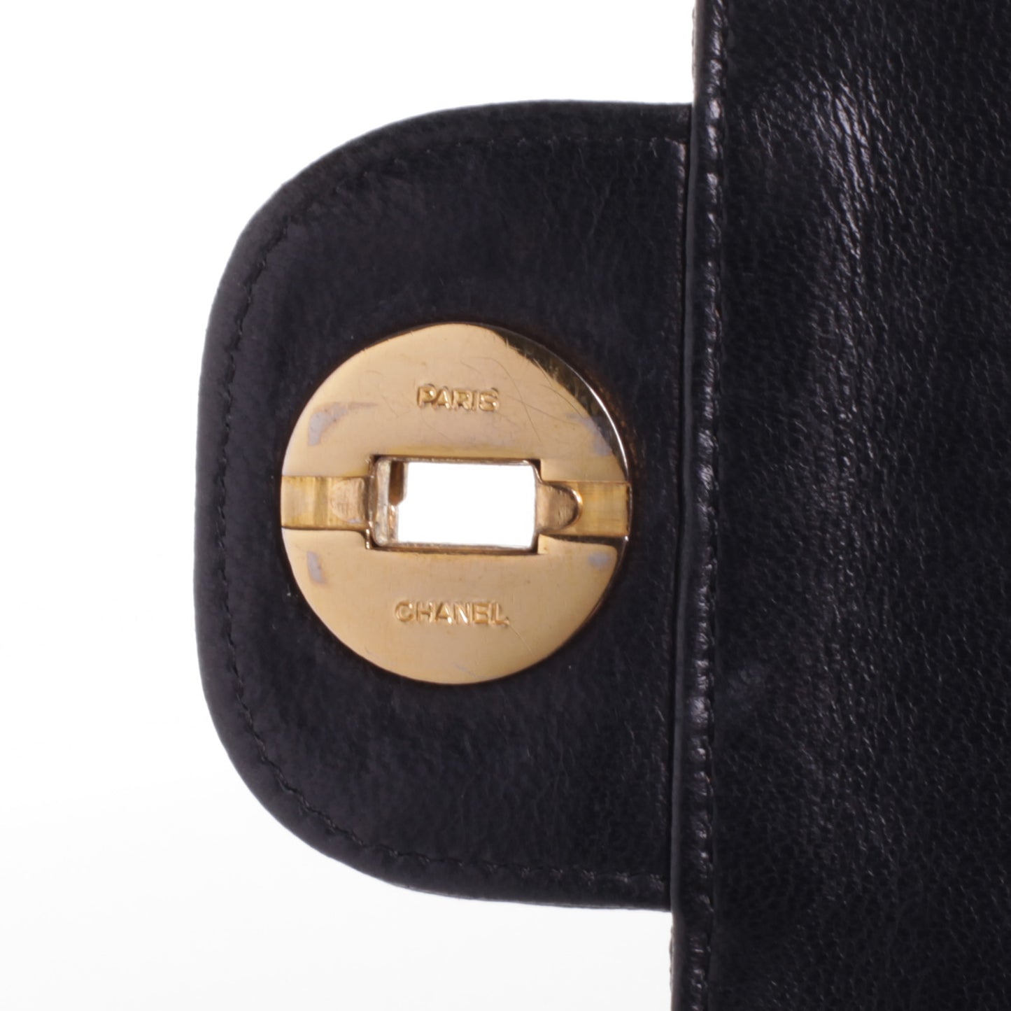 Lambskin Mademoiselle Chain Double Flap Black