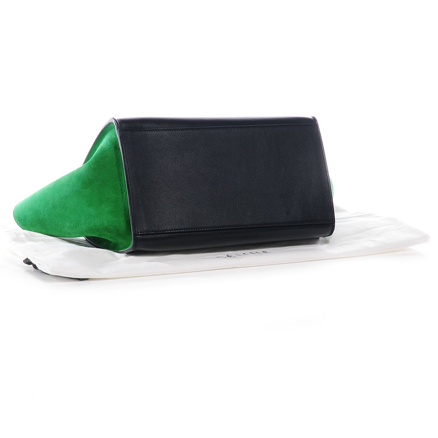 Celine Calfskin and Suede Small Tri-Color Trapeze Green Grass 4 of 7
