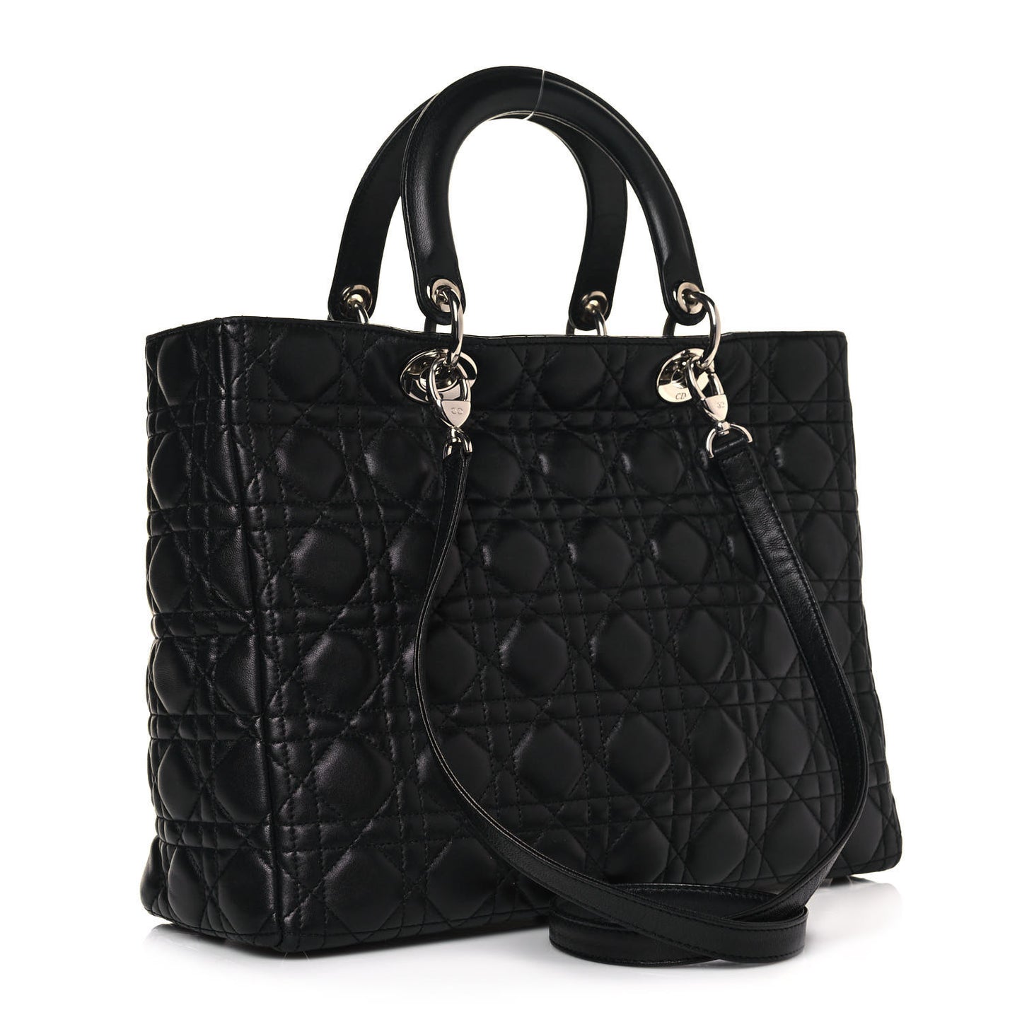 Lambskin Cannage Large Lady Dior Black