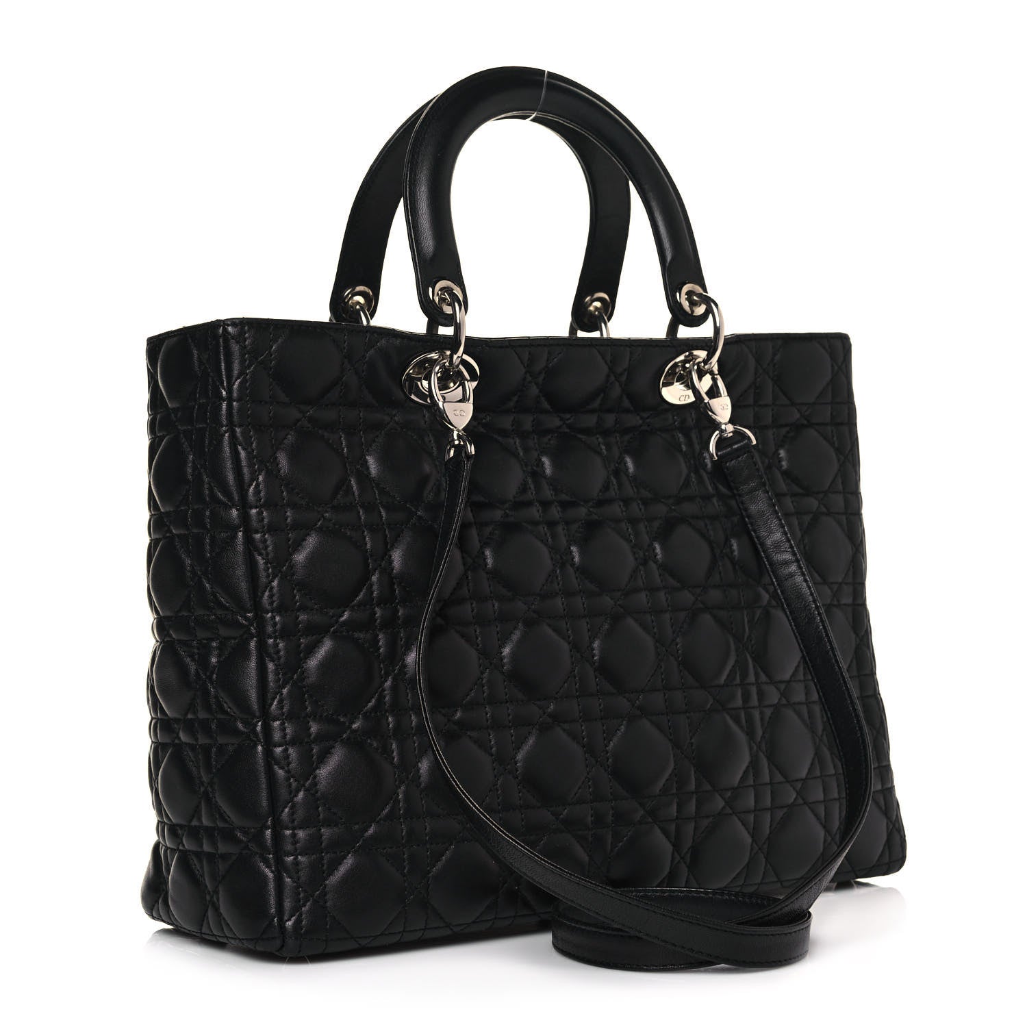 Christian Dior Lambskin Cannage Large Lady Dior Black 3 of 13