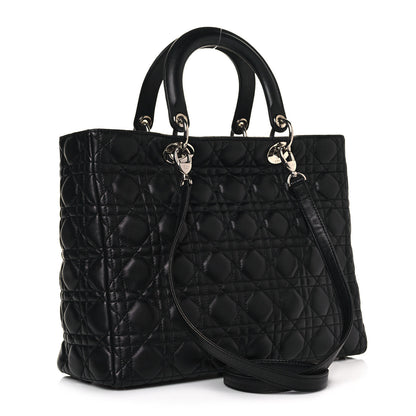 Christian Dior Lambskin Cannage Large Lady Dior Black 3 of 13