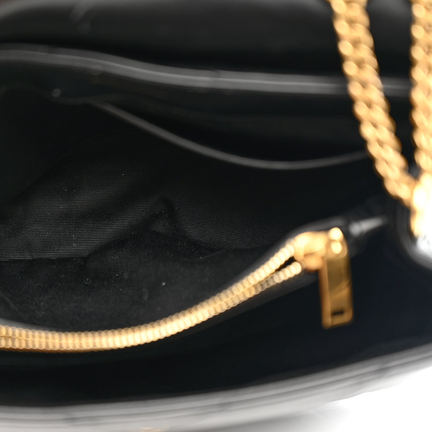 Saint Laurent Calfskin Y Quilted Monogram Small Loulou Chain Satchel Black 6 of 16