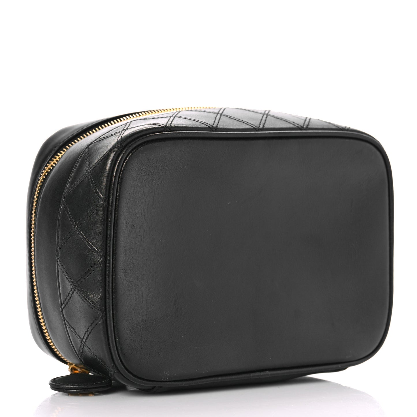 Lambskin Vanity Cosmetic Case Black