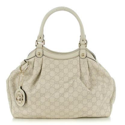 Gucci Guccissima Medium Sukey Tote Mystic White 1 of 8