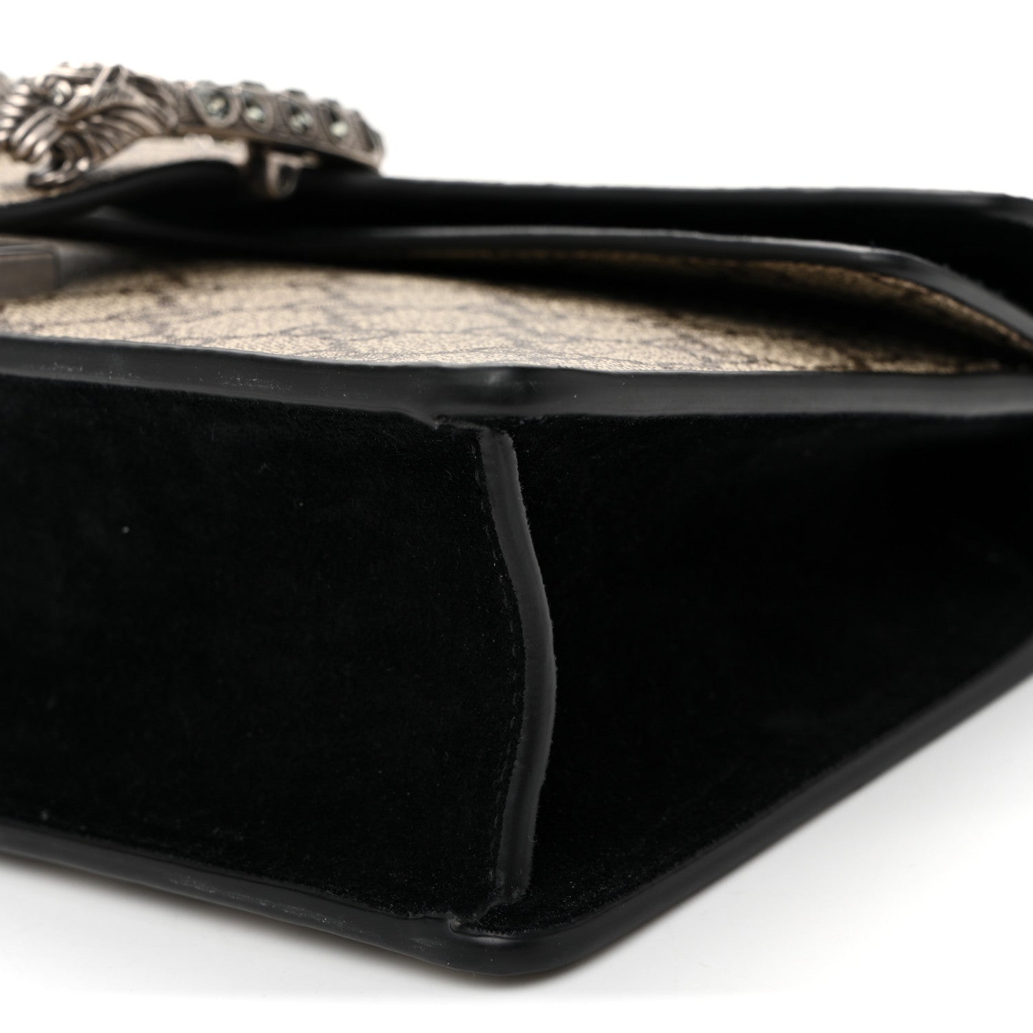 Gucci GG Supreme Monogram Suede Crystal Small Dionysus Shoulder Bag Beige Ebony Black 9 of 9