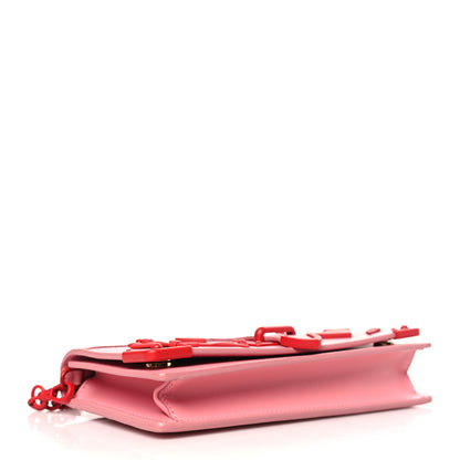 Prada Saffiano City Calf Heart & Flower Mini Cahier Crossbody Bag Pink Red 4 of 9