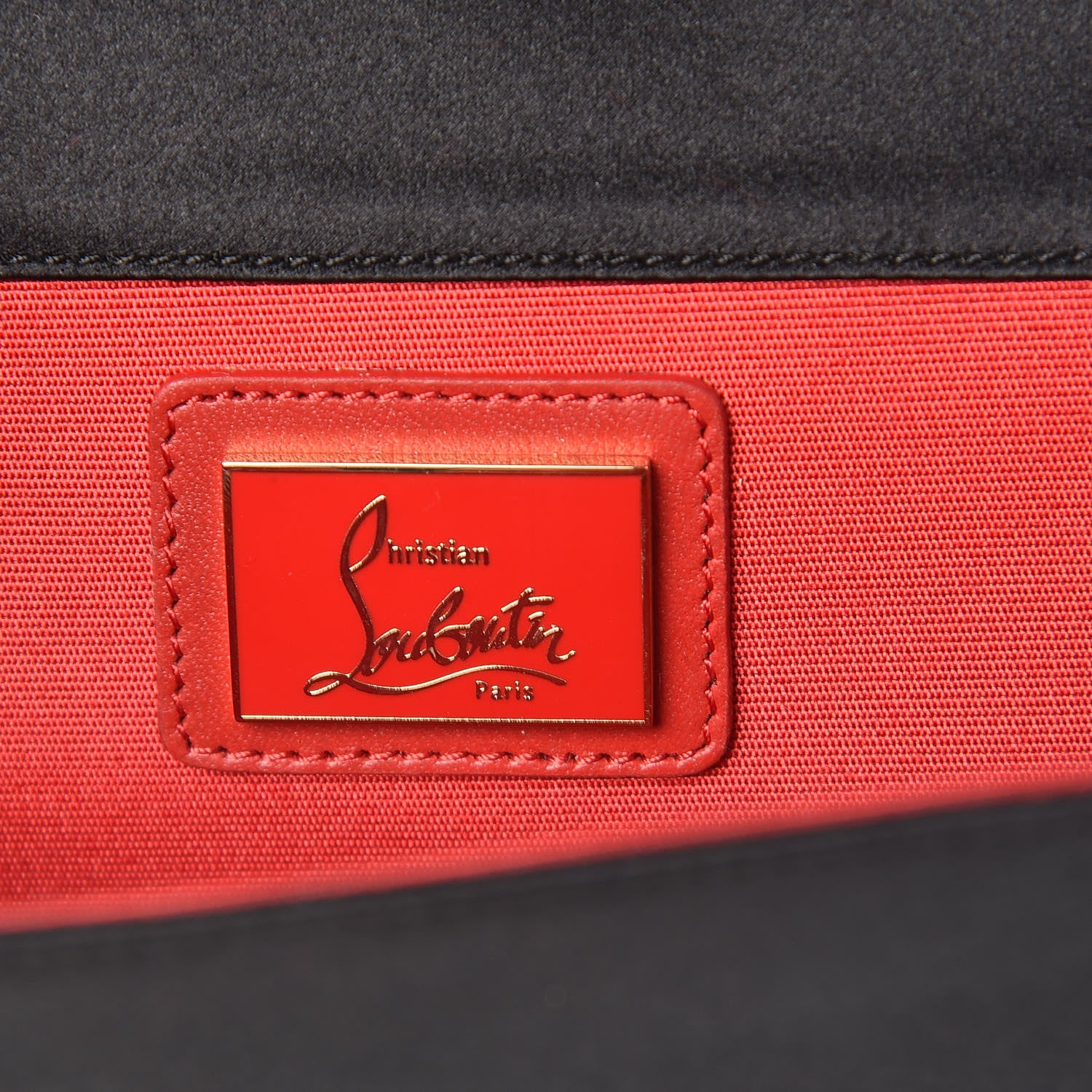 Christian Louboutin Satin Strass Alice Clutch Black 6 of 6