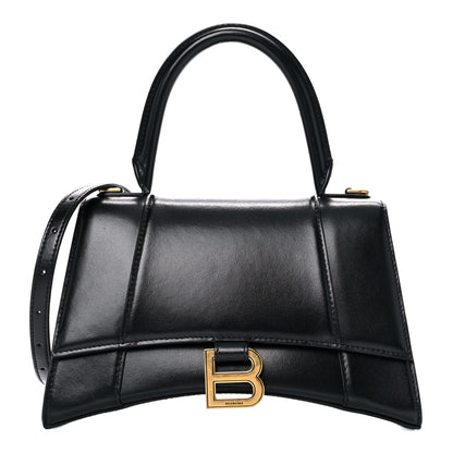 Balenciaga Shiny Box Calfskin Small Hourglass Top Handle Bag Black 1 of 13