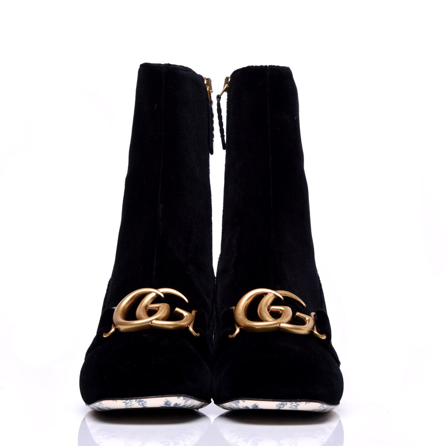Softy Velvet Malaga Kid GG Victoire 55mm Ankle Boots 39.5 Black