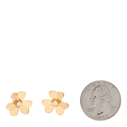 Van Cleef & Arpels 18K Yellow Gold Diamond Small Frivole Earrings 2 of 5