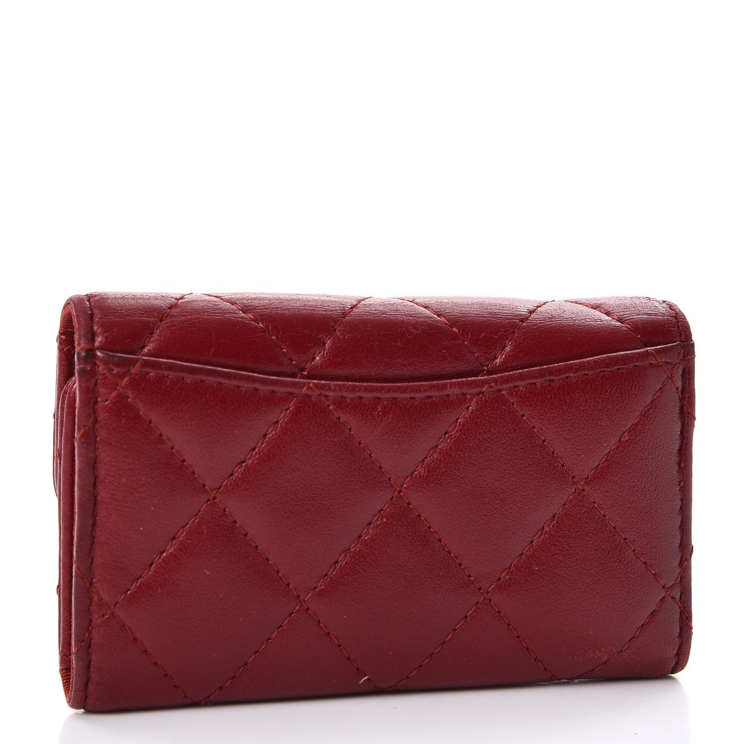 Chanel Lambskin Quilted 6 Key Holder Red 3 of 8