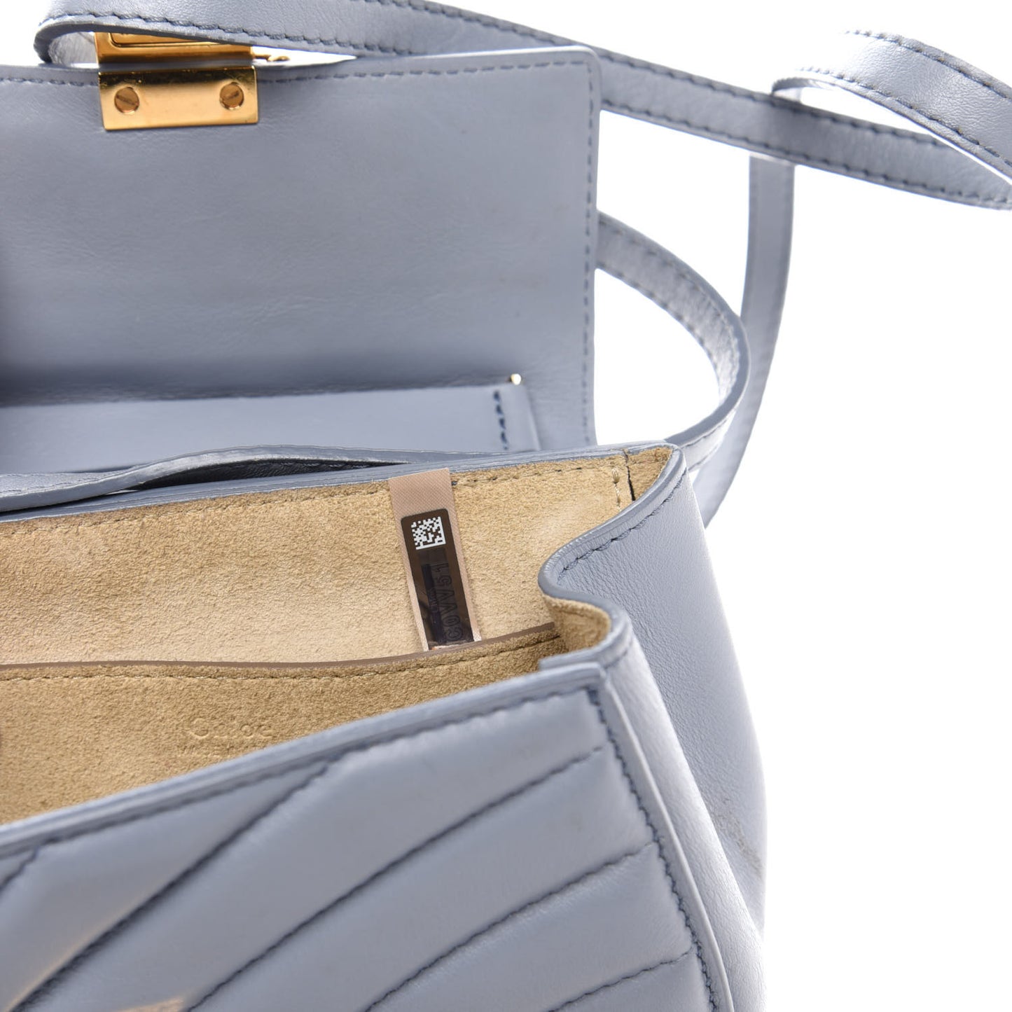 Calfskin Quilted Mini Drew Bijou Shoulder Bag Washed Blue