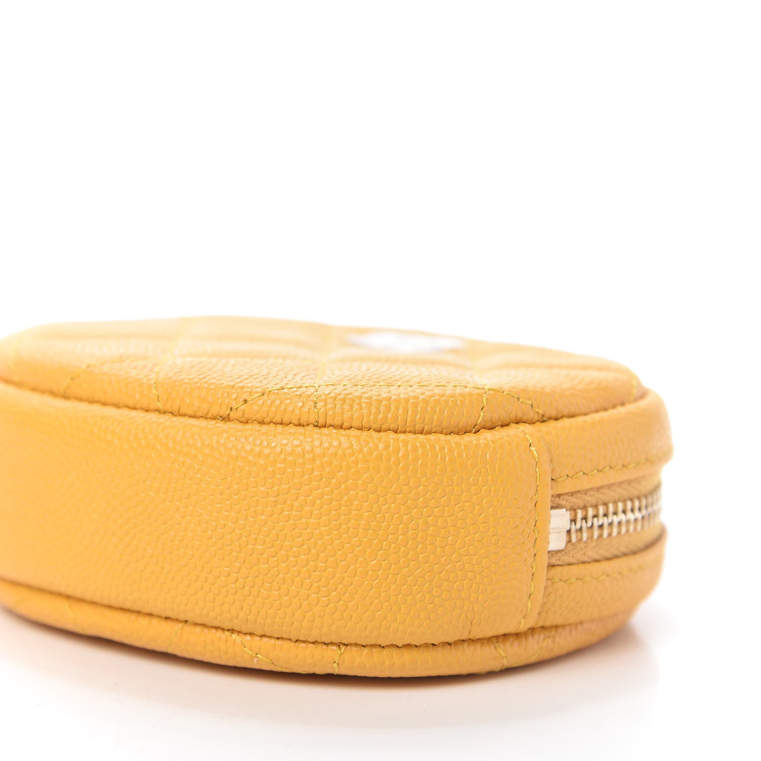 Chanel Caviar Quilted Zip Around Classic Coin Purse Yellow 7 of 10