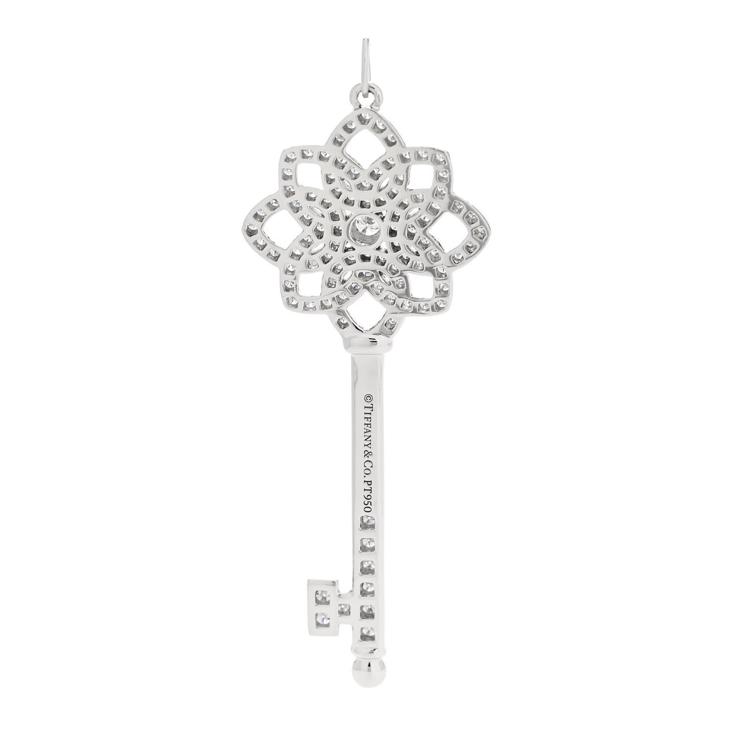 Tiffany Platinum Diamond Large Woven Key Pendant 3 of 5