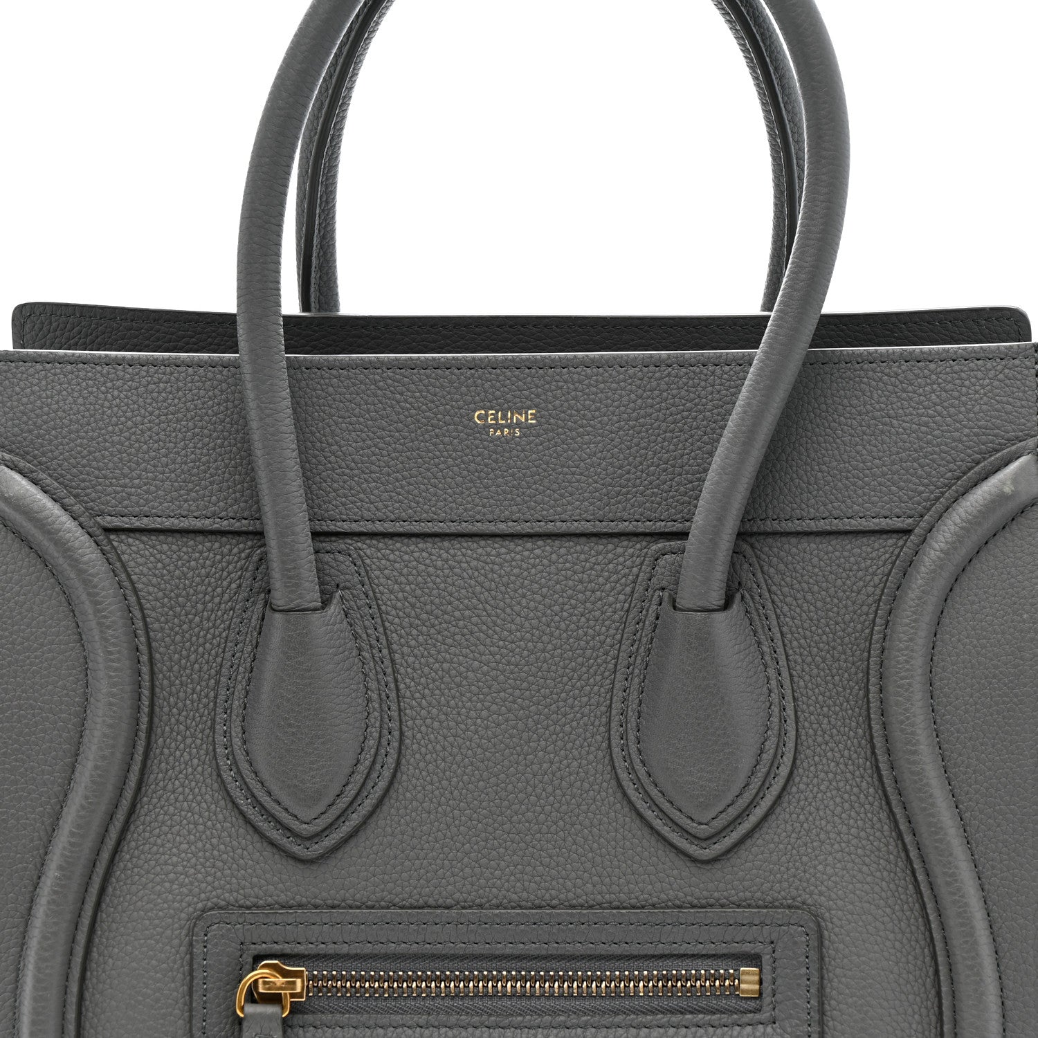 Celine Baby Drummed Calfskin Micro Luggage Kohl 9 of 16