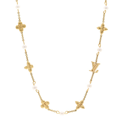 Louis Vuitton Metal Resin Louisa Necklace Gold 1 of 5