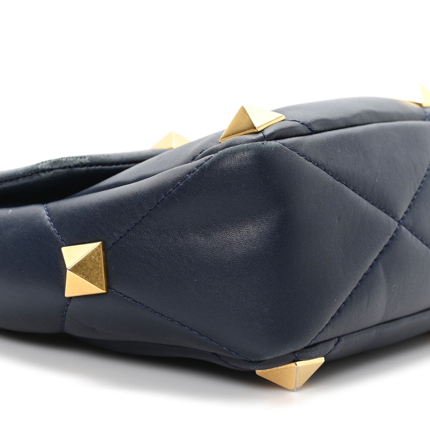 Valentino Garavani Nappa Large Roman Stud Shoulder Bag Marine 8 of 13