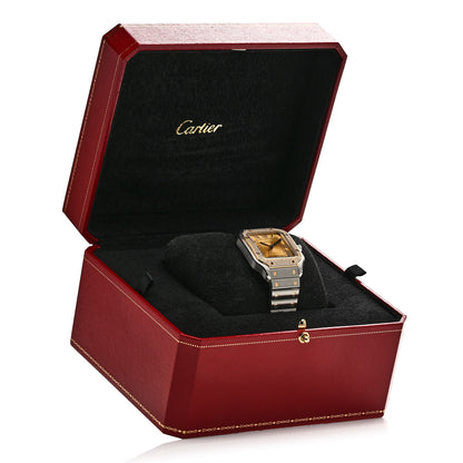 Cartier Stainless Steel 18K Yellow Gold Diamond Pave Bezel 35mm Santos de Cartier Automatic Watch 6 of 6