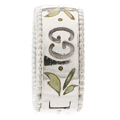 Gucci 18K White Gold Enamel Blooms Single Ear Cuff Earring 1 of 6