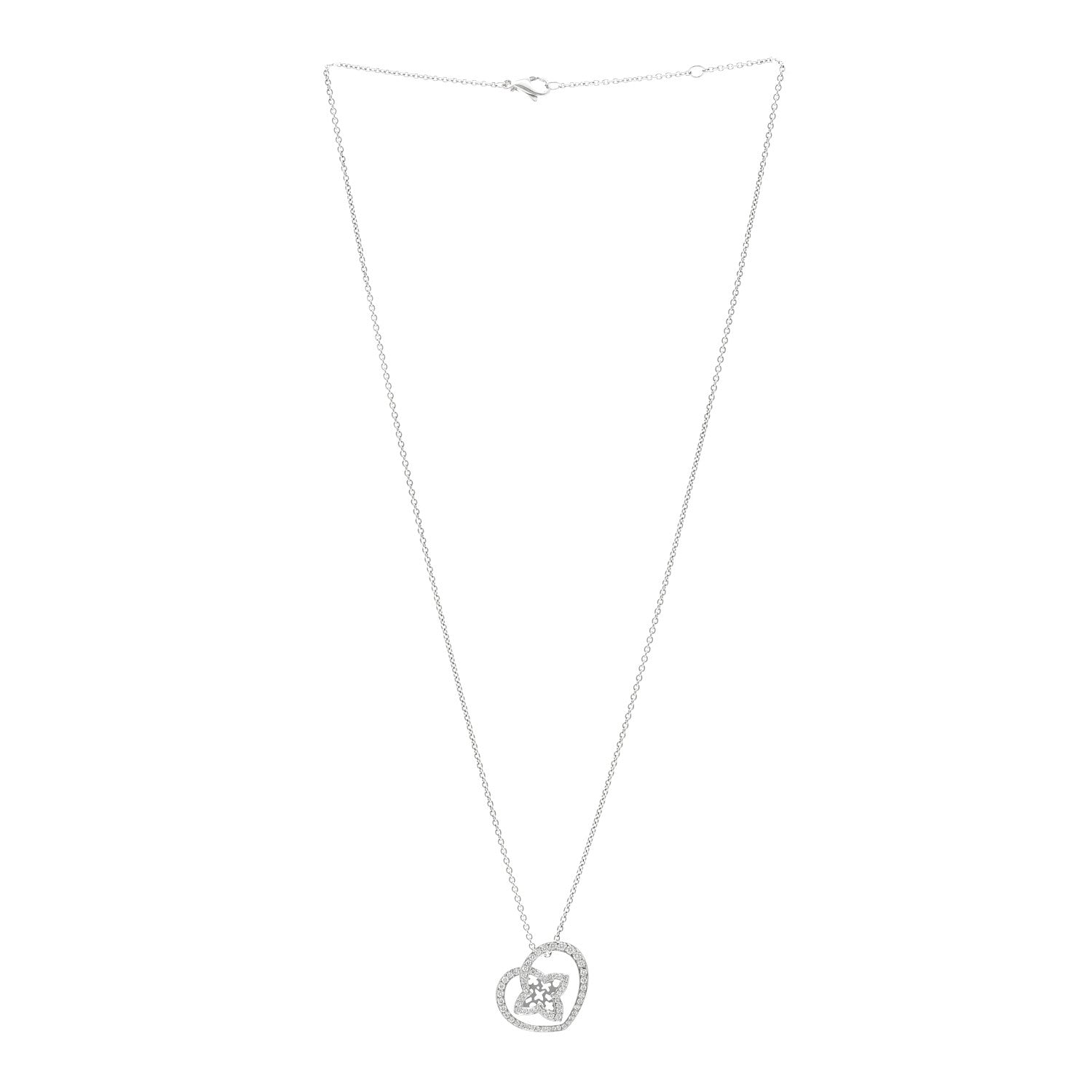 Louis Vuitton 18K White Gold Diamond Small Coeur Heart Pendant Necklace 3 of 6