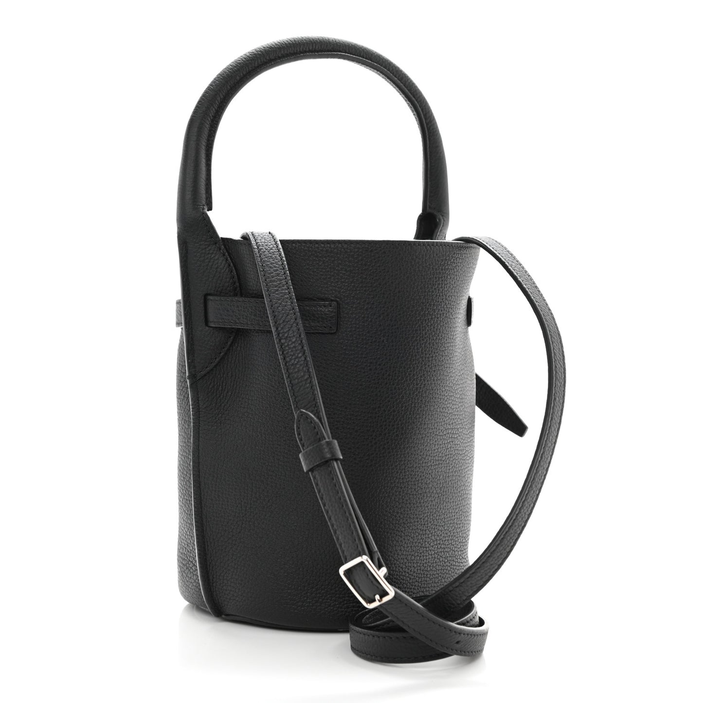 Grained Calfskin Nano Big Bag Bucket Black