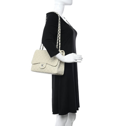 Chanel Ostrich Jumbo Single Flap Light Beige 2 of 10