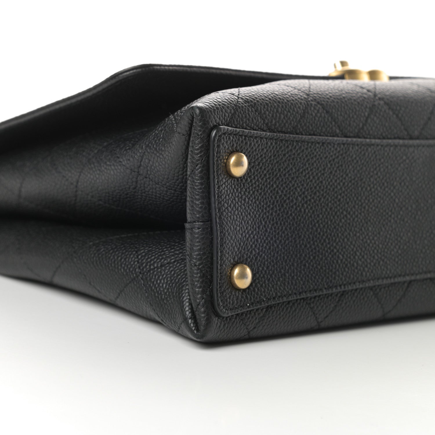Chanel Grained Calfskin Stitched Flap Black 9 of 10