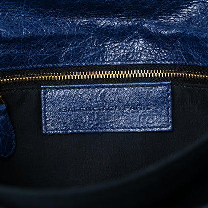 Balenciaga Agneau Giant 12 Gold Hardware Envelope Clutch Bleu Mineral 6 of 16