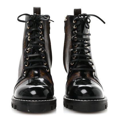 Louis Vuitton Patent Calfskin Monogram Star Trail Ankle Boots 41 Black 3 of 8