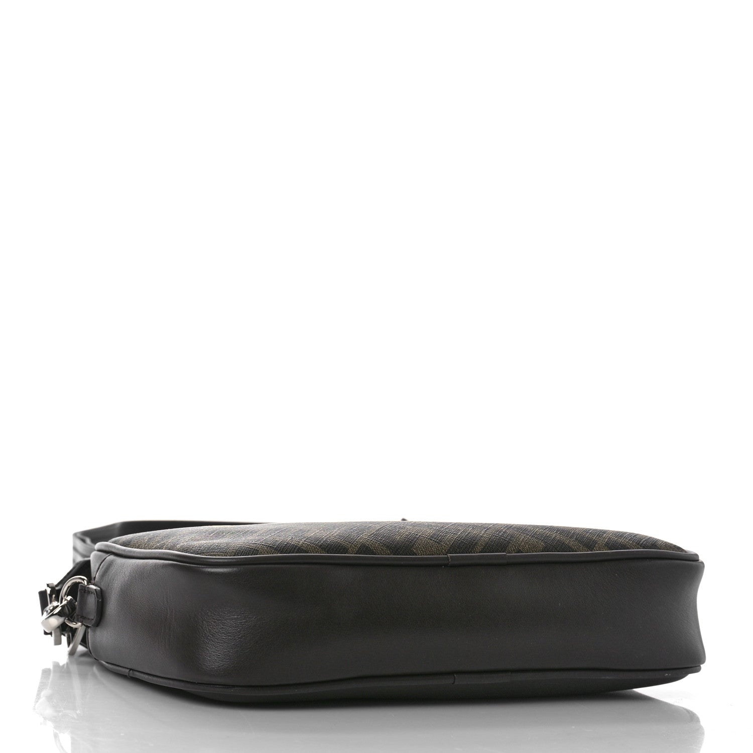 Fendi Shiny Glazed Fabric Vitello Cover FF 1974 Logo Medium Camera Case Tobacco Moro Giallo Ebano 4 of 9