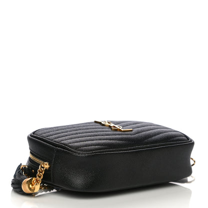 Saint Laurent Grain De Poudre Matelasse Monogram Mini Lou Camera Bag Black 4 of 13