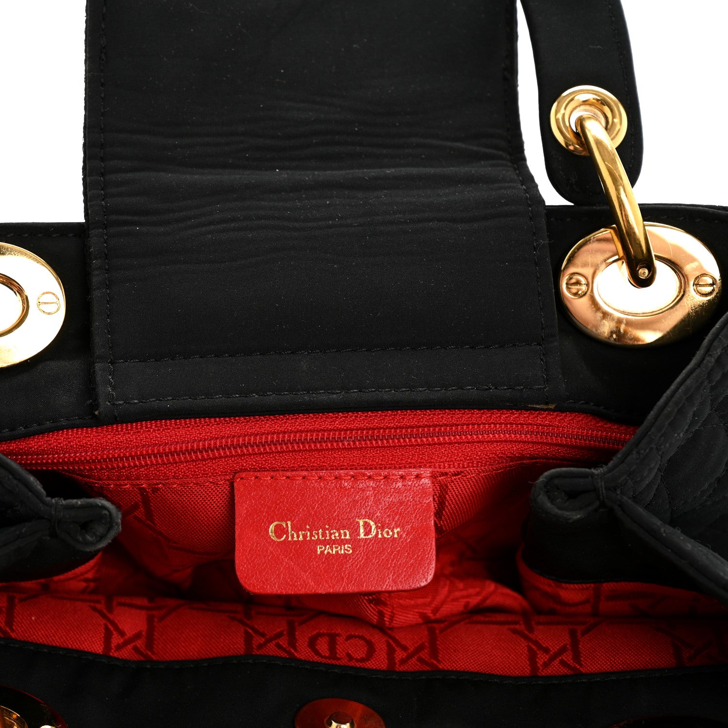 Christian Dior Nylon Cannage Medium Lady Dior Black 20 of 27