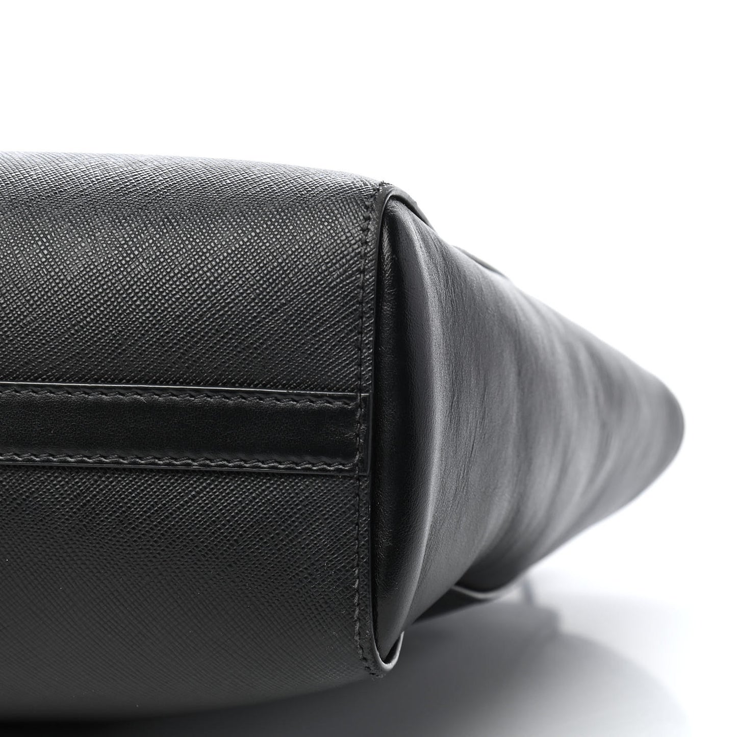 Saffiano Soft Calfskin Zippered Tote Black