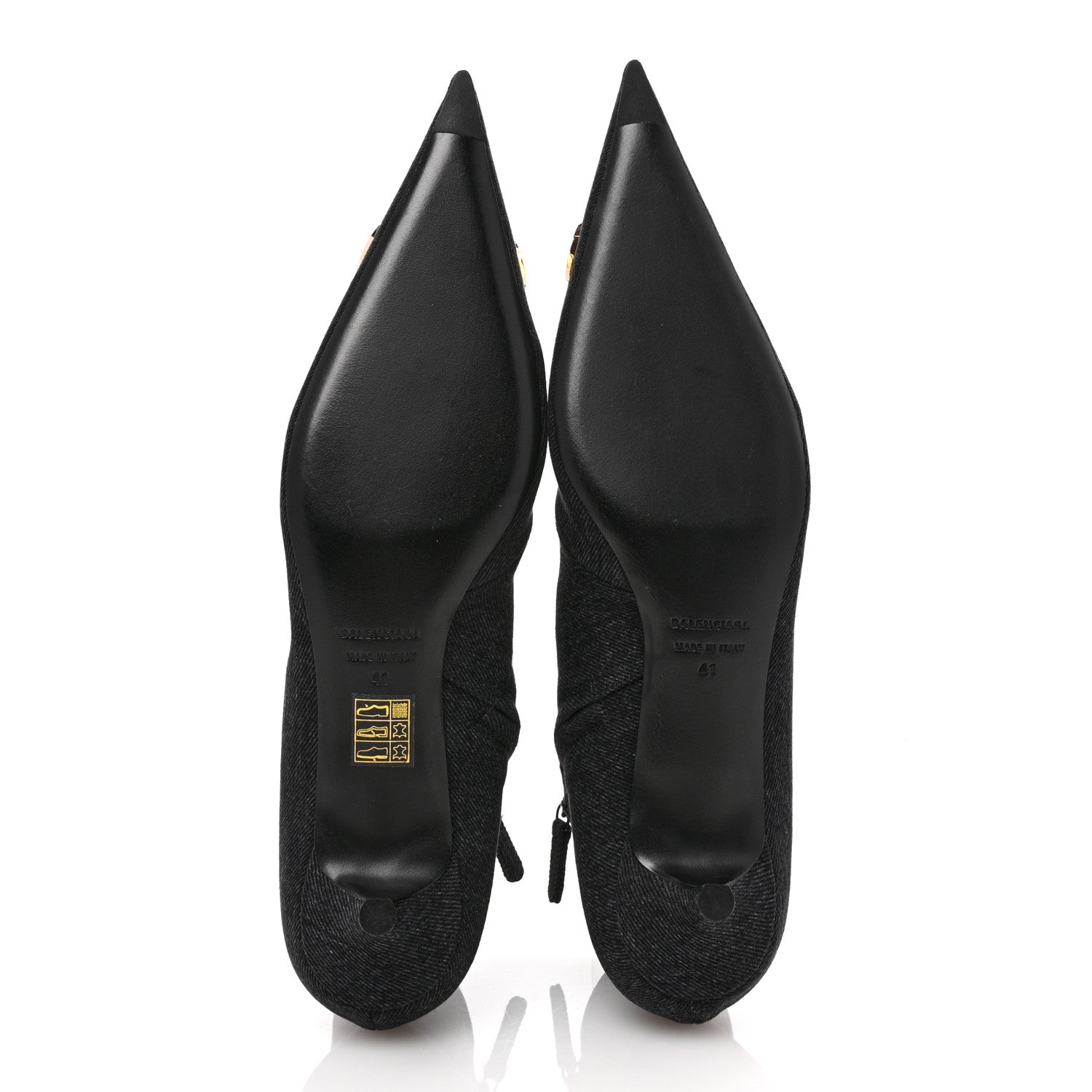 Balenciaga Denim BB Pointy Toe Ankle Booties 41 Black Vintage 6 of 10