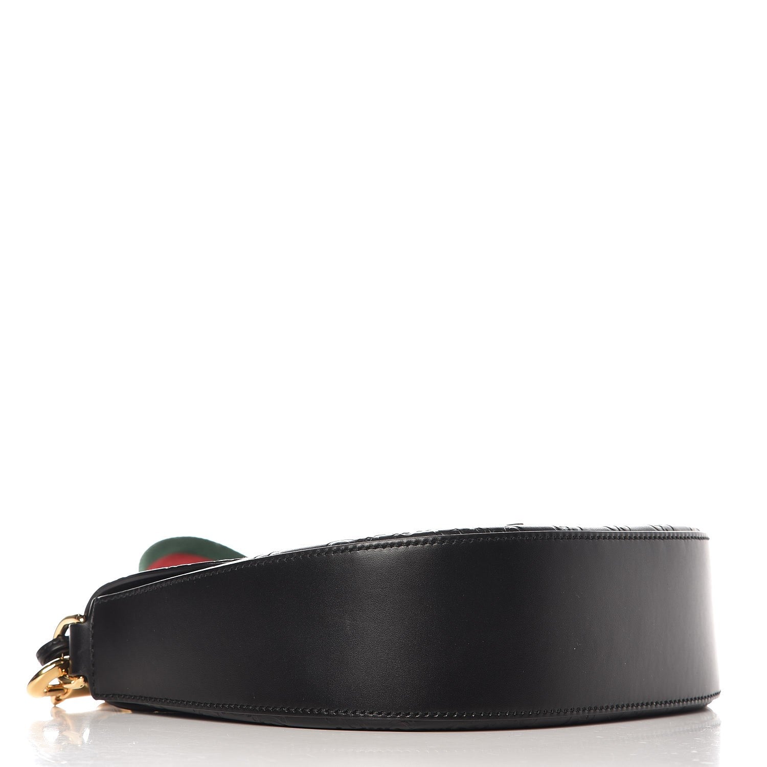 Gucci Guccissima Web Medium Padlock Messenger Shoulder Bag Black 4 of 7