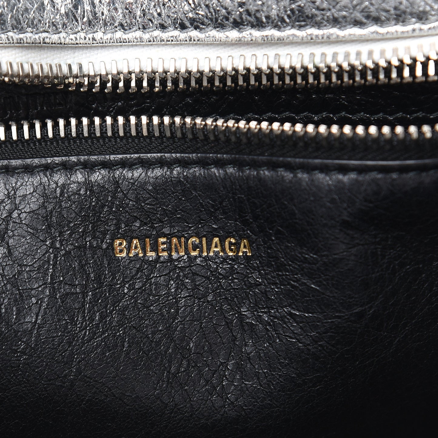 Metallic Calfskin S Bazar Shopper Tote Silver Hardware