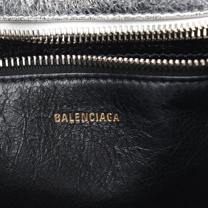 Balenciaga Metallic Calfskin S Bazar Shopper Tote Silver Hardware 6 of 16